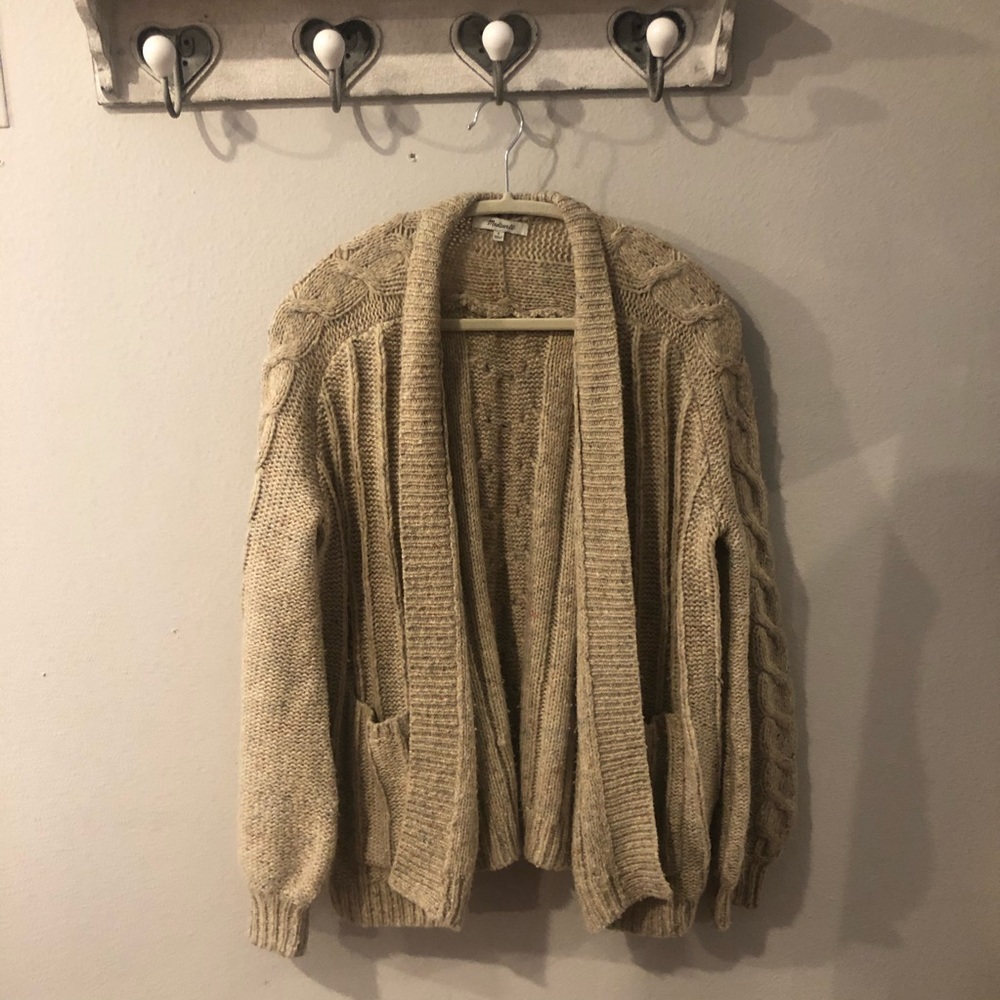 Madewell cable knit cardigan sweater